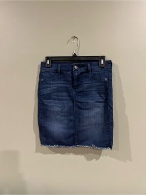 Celebrity Pink Dark Blue Denim Pencil Skirt